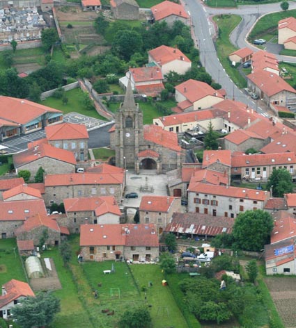 Vue aérienne du quartier de l'église